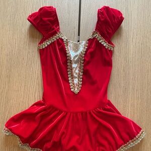 Red and Gold Kids dance Costume
Size large child.